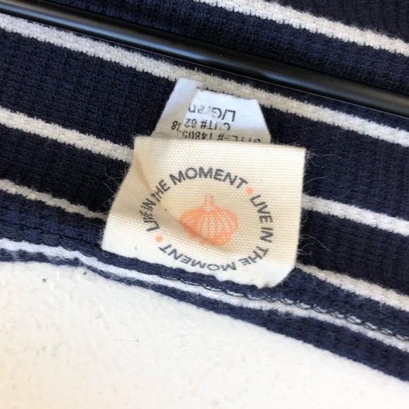 Live in the Moment Thermal Striped Crop Blue - Picture 5 of 9